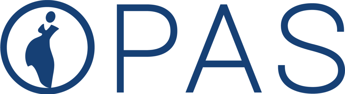 The letters O, P, A, and S with the silhouette of a pregnant person within the O.
